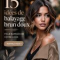 Un balayage brun doux sur des cheveux longs et brillants, parfait pour un look lumineux.