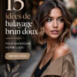 Un balayage brun doux sur des cheveux longs et brillants, parfait pour un look lumineux.