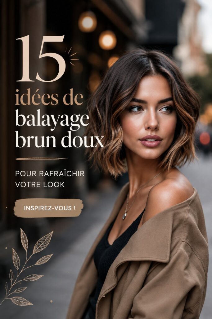Un balayage brun doux sur des cheveux longs et brillants, parfait pour un look lumineux.