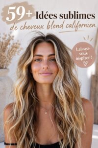 Coiffure blonde californienne avec ondulations sur un fond lumineux