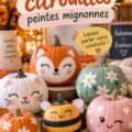 Citrouilles peintes aux motifs colorés pour Halloween