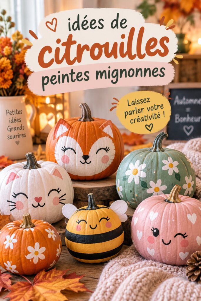 Citrouilles peintes aux motifs colorés pour Halloween