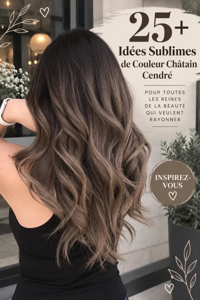 Exemples de cheveux châtain cendré sur différents styles.
