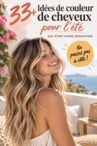 Femme avec des cheveux colorés en nuances d'été, inspirant des idées de colorations.