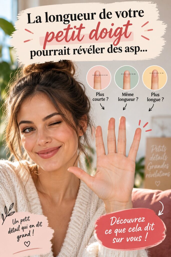 Image d'une main montrant un petit doigt avec des mesures, symbolisant la psychologie et la personnalité.