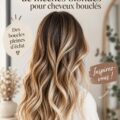 Cheveux bouclés avec des mèches blondes lumineuses
