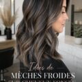 Idées de mèches froides sur cheveux foncés avec bruns cendrés