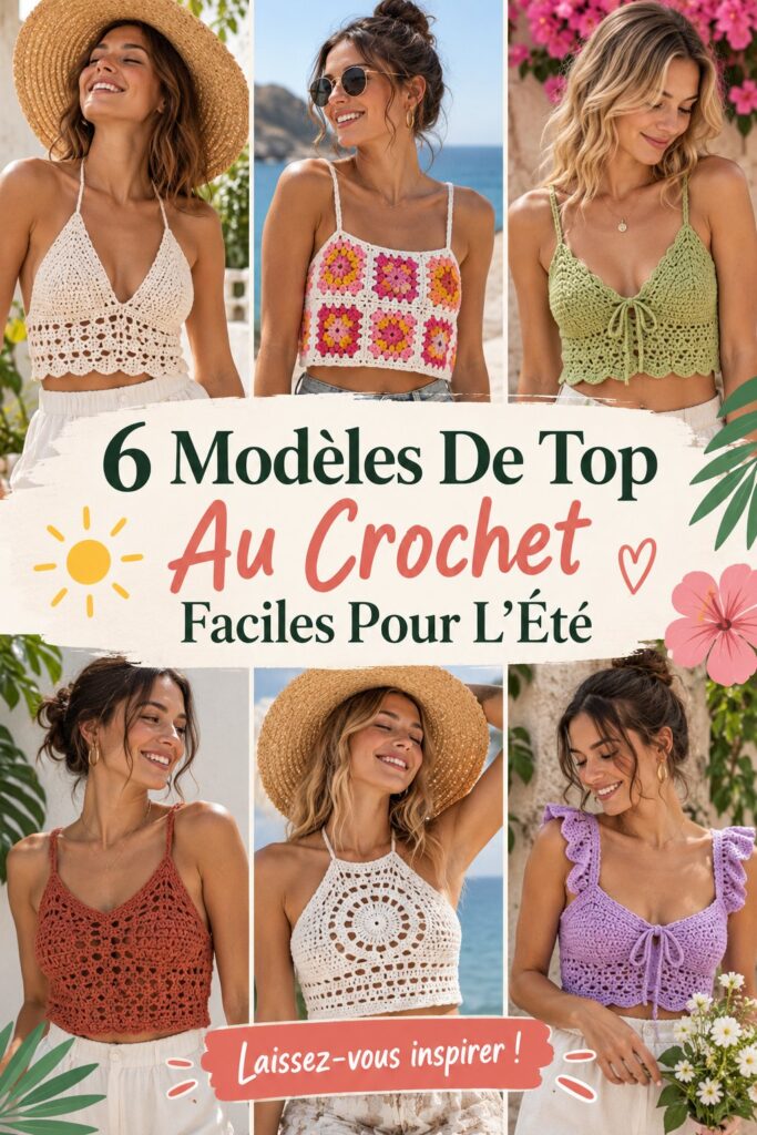 Modèle de top au crochet coloré pour l'été