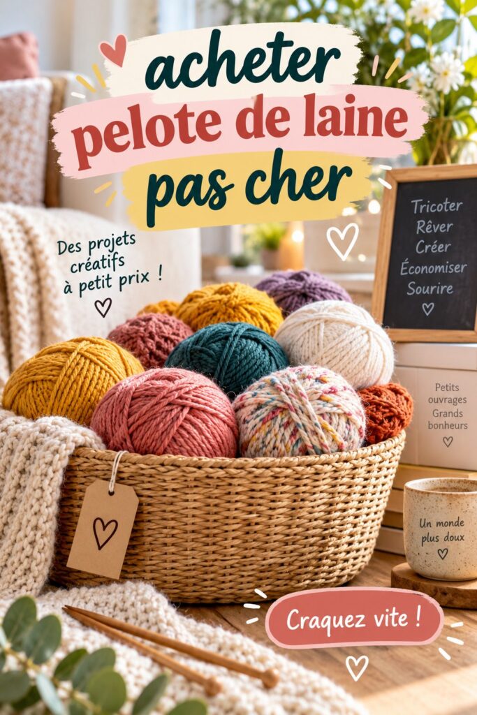 Pêle-mêle de pelotes de laine aux couleurs variées à bas prix sur une table de loisirs créatifs.