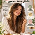 Femme avec des cheveux brillants et sains, prêt à partager ses astuces de soin
