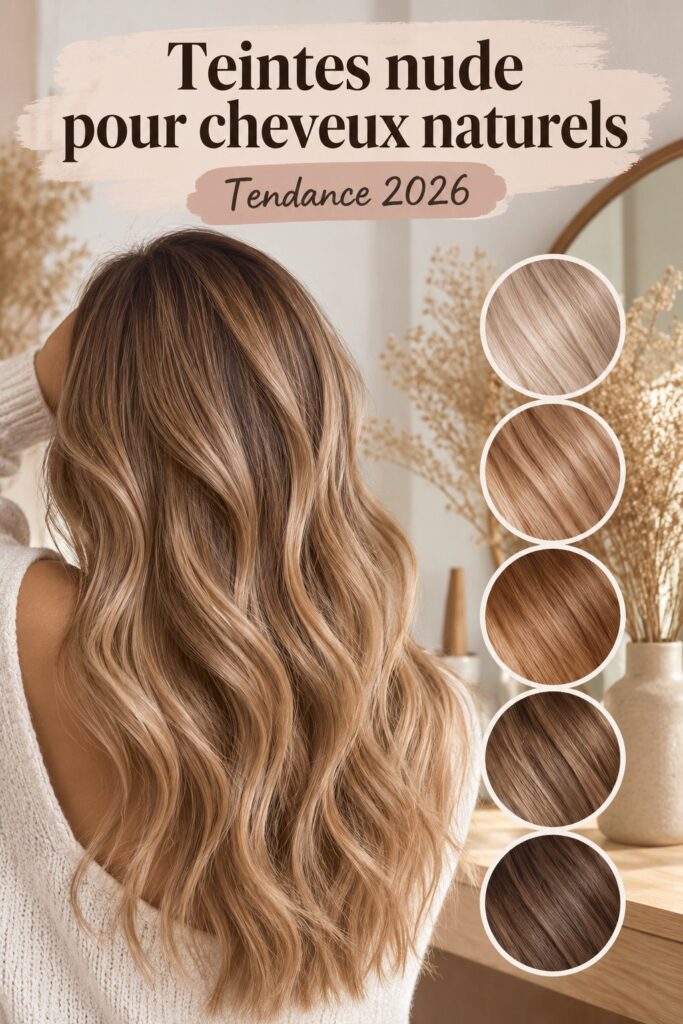 Femme avec des cheveux aux teintes nude qui reflètent la lumière naturellement.