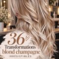 Avant-après d'une transformation capillaire en blond champagne