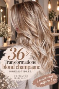 Avant-après d'une transformation capillaire en blond champagne