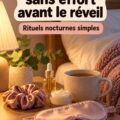 Femme se levant avec une peau éclatante le matin après une routine de beauté nocturne