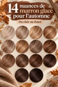 Coiffure avec des nuances de brun moka sur un modèle