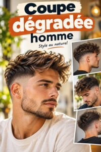 Homme avec une coupe dégradée moderne et stylée.