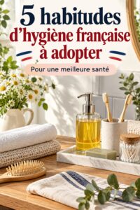 Illustration montrant une routine d'hygiène à la française