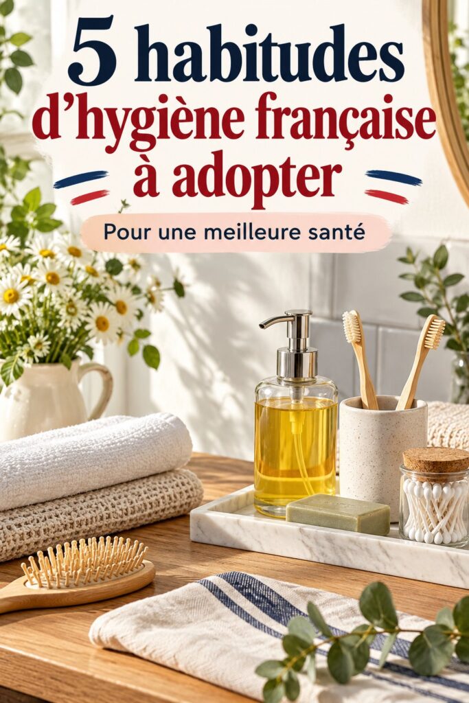 Illustration montrant une routine d'hygiène à la française