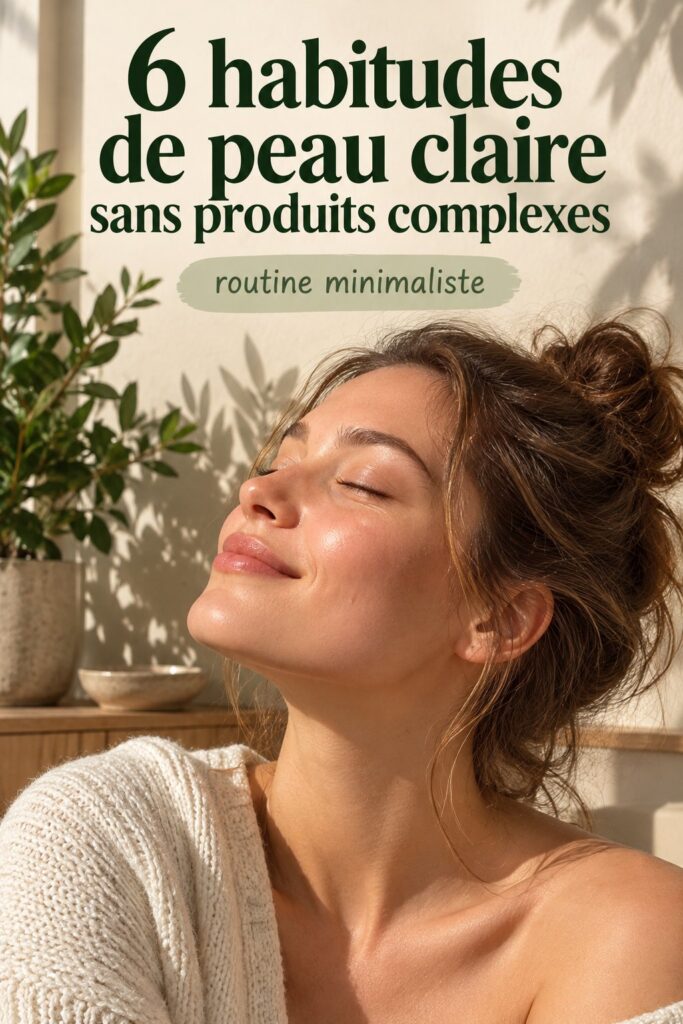 Femme rayonnante avec une peau éclatante, inhalant des éléments naturels pour un look radieux.