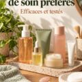 Une sélection de soins pour la peau sur une table, regroupant nettoyants et crèmes hydratantes.