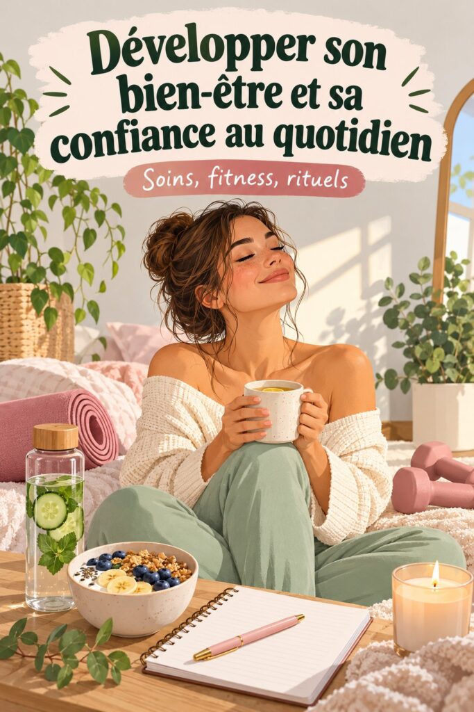 Une femme pratiquant des soins de beauté inspirés du mindset 'That Girl'.