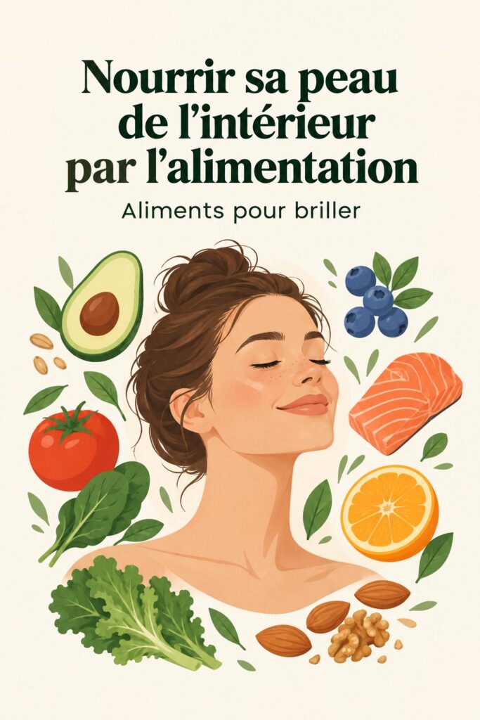 Assiette colorée avec des aliments sains pour la peau