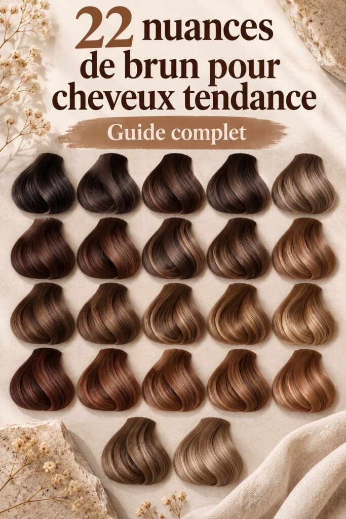 Femme avec des cheveux marron dans les tendances de la saison