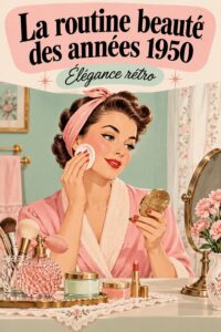 Une femme avec un maquillage élégant et une coiffure vintage des années 50.