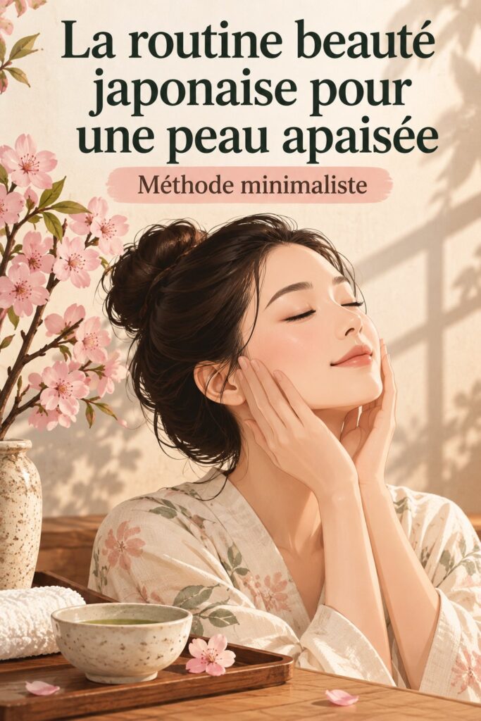 Des produits de beauté japonais soigneusement disposés, prêts à apaiser la peau