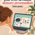 Une femme utilisant une application sur son téléphone pour sa routine skincare personnalisée