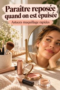 Femme avec un visage éclatant malgré la fatigue